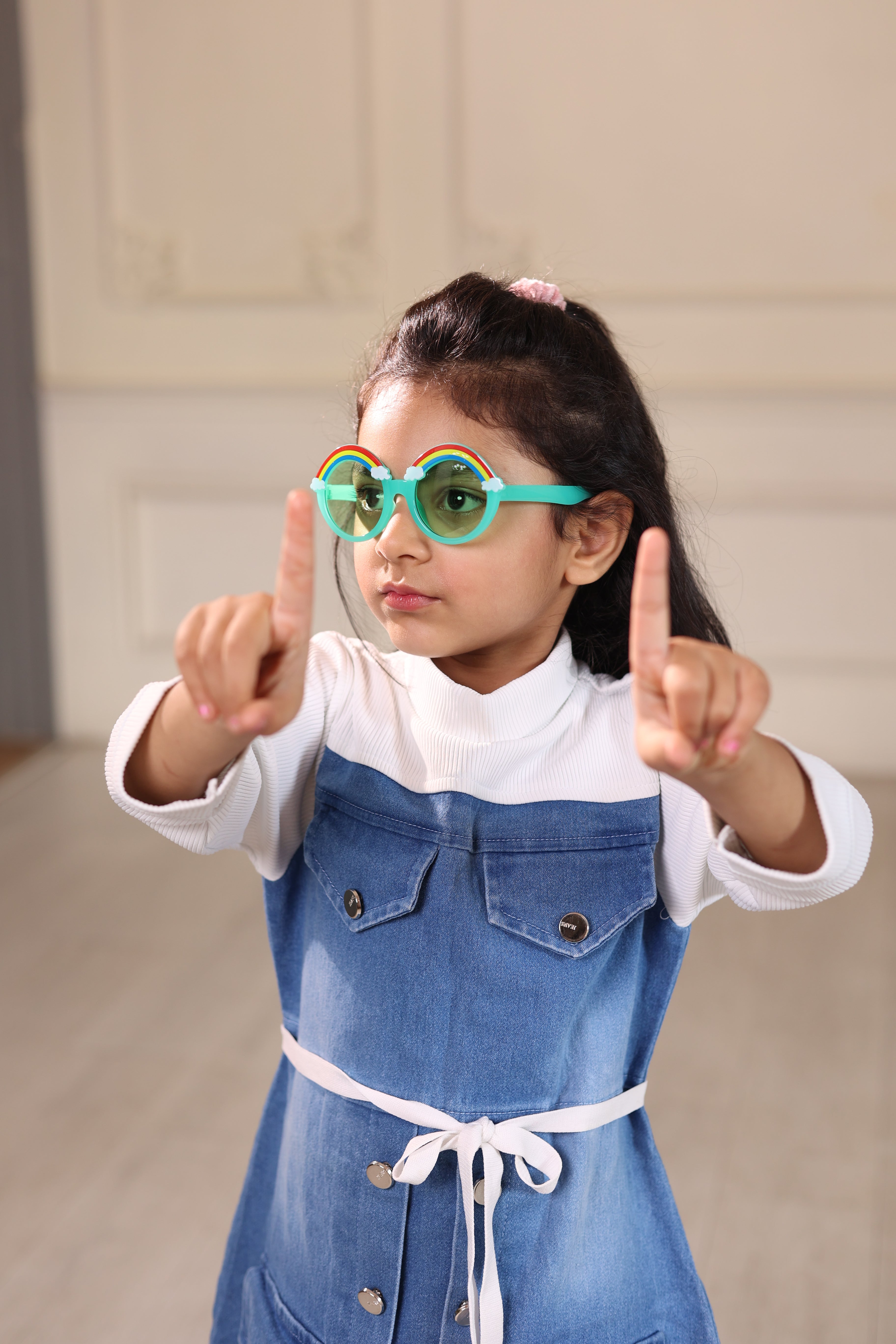 Sunglasses for Kids round shape - Girls & Boys Mix Colors (Rainbow on top)