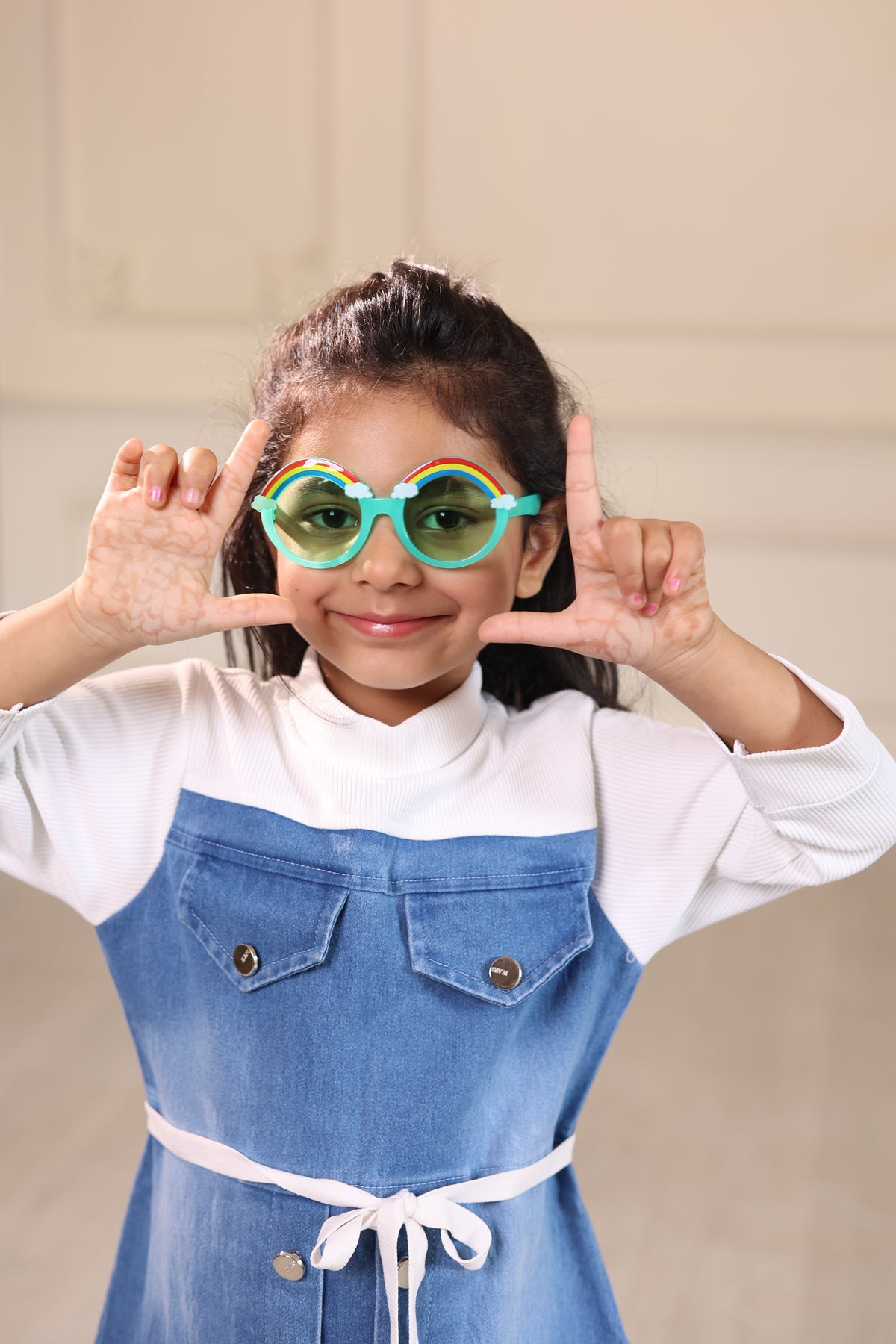 Sunglasses for Kids round shape - Girls & Boys Mix Colors (Rainbow on top)