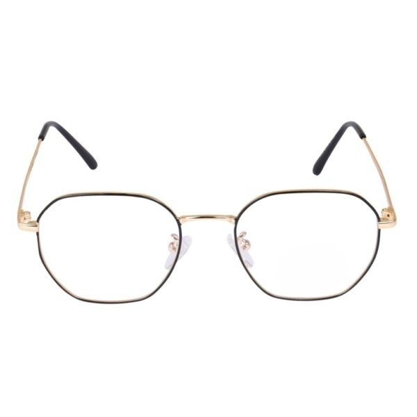 Lensexpert Gold & Black Hexagon Reading Blue Cut Metal Eyeglasses - Lensexpert