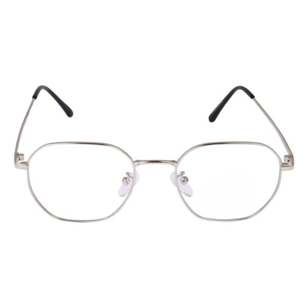 Lensexpert Silver Hexagon Reading Blue Cut Metal Eyeglasses - Lensexpert