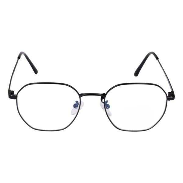 Lensexpert Black Hexagon Reading Blue Cut Metal Eyeglasses - Lensexpert