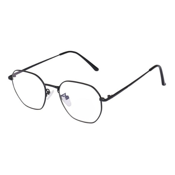 Lensexpert Black Hexagon Reading Blue Cut Metal Eyeglasses - Lensexpert