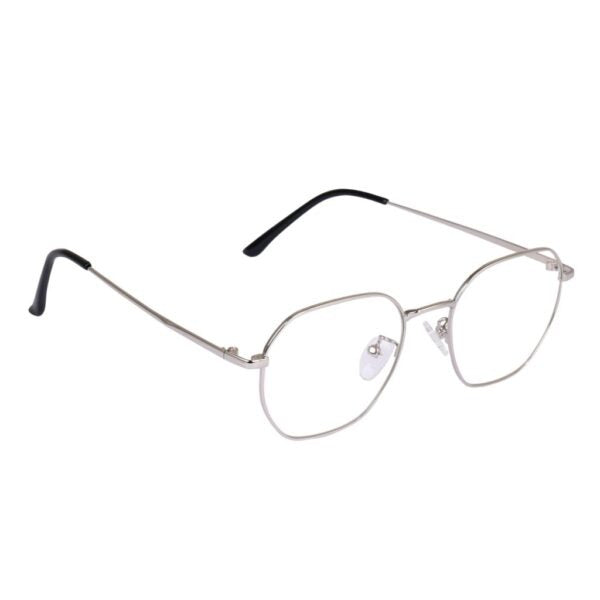 Lensexpert Silver Hexagon Reading Blue Cut Metal Eyeglasses - Lensexpert