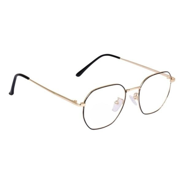 Lensexpert Gold & Black Hexagon Reading Blue Cut Metal Eyeglasses - Lensexpert