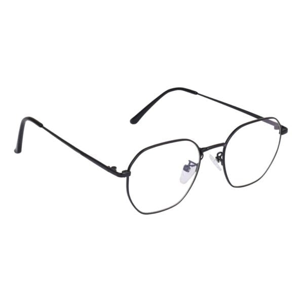 Lensexpert Black Hexagon Reading Blue Cut Metal Eyeglasses - Lensexpert