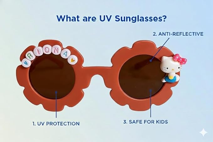 Customized Sunglasses for Kids with name round shape - Girls & Boys Mix Colors