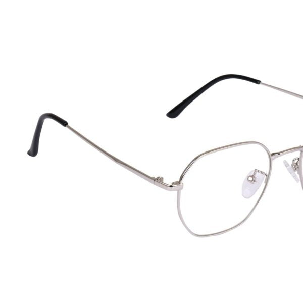 Lensexpert Silver Hexagon Reading Blue Cut Metal Eyeglasses - Lensexpert