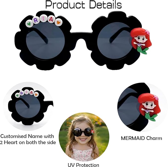 Customized Sunglasses for Kids with name round shape - Girls & Boys Mix Colors