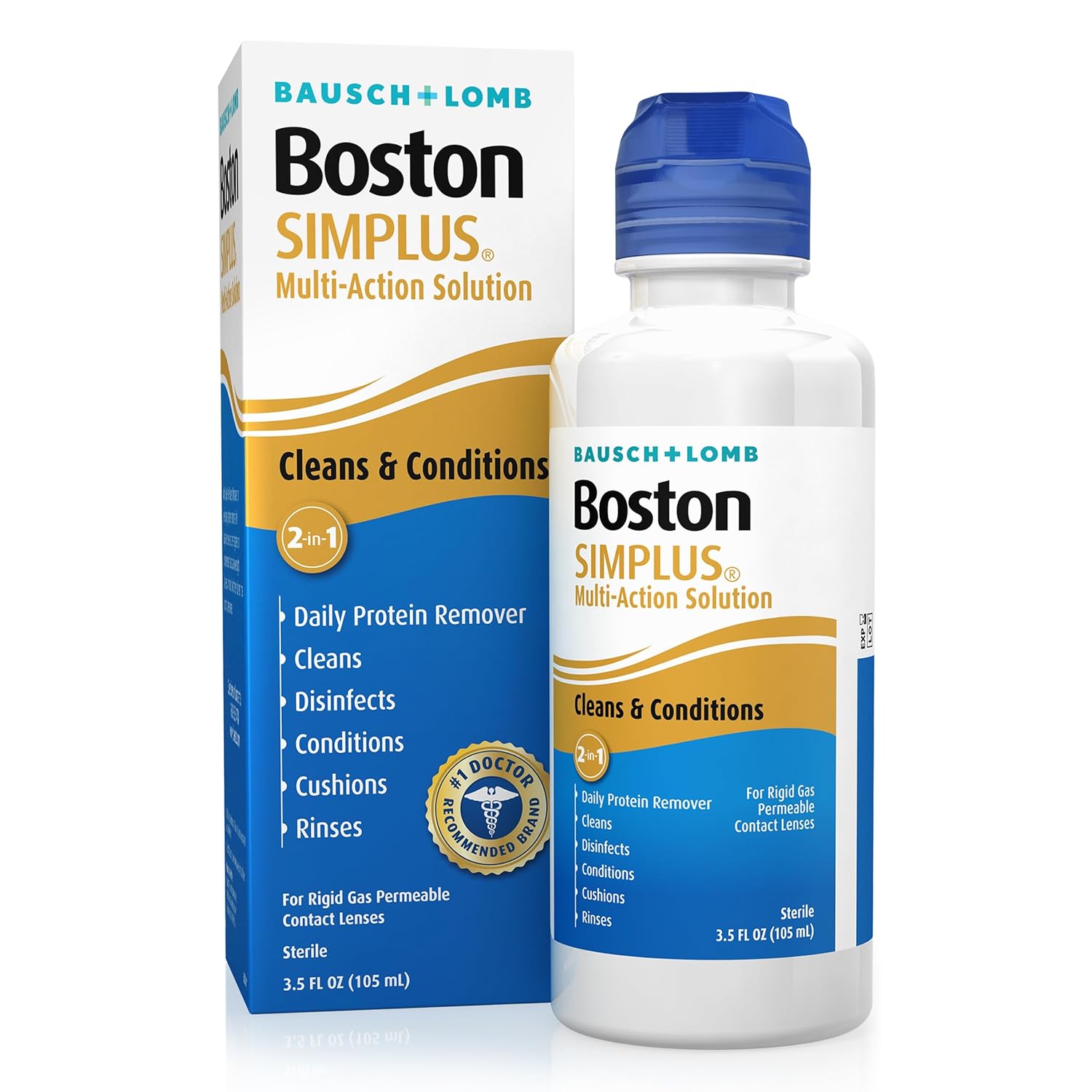 Bausch & Lomb Boston Simplus 105ml Multi-Action Contact Lens Solution (Pack of 1)