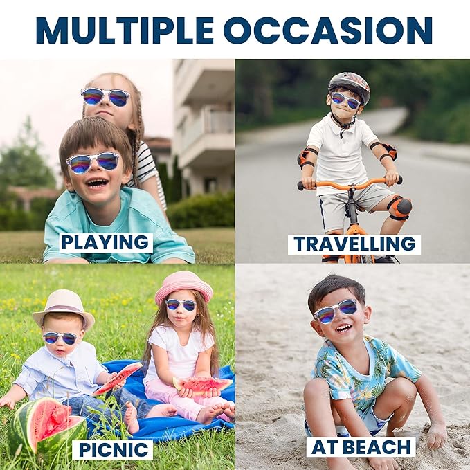 Lensexpert UV Rays Protective Full Frame Sunglasses For Kids With Car Case (Pack of 1)