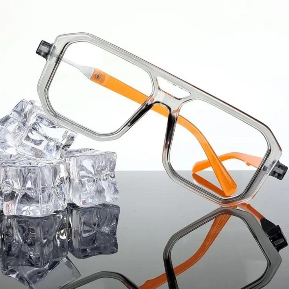 Lens Expert Retro Classic Frame Computer Glasses - Orange - Lensexpert