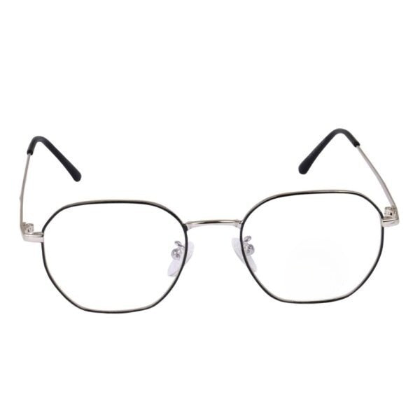 Lensexpert Silver & Black Hexagon Reading Blue Cut Metal Eyeglasses - Lensexpert