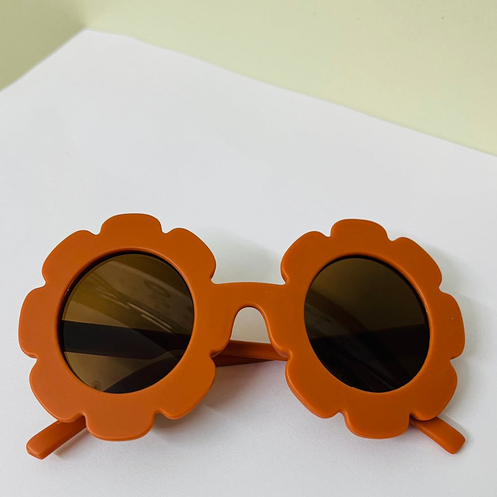 Sunglasses for Kids Flower shape - Girls & Boys Mix Colors (With Car Case)