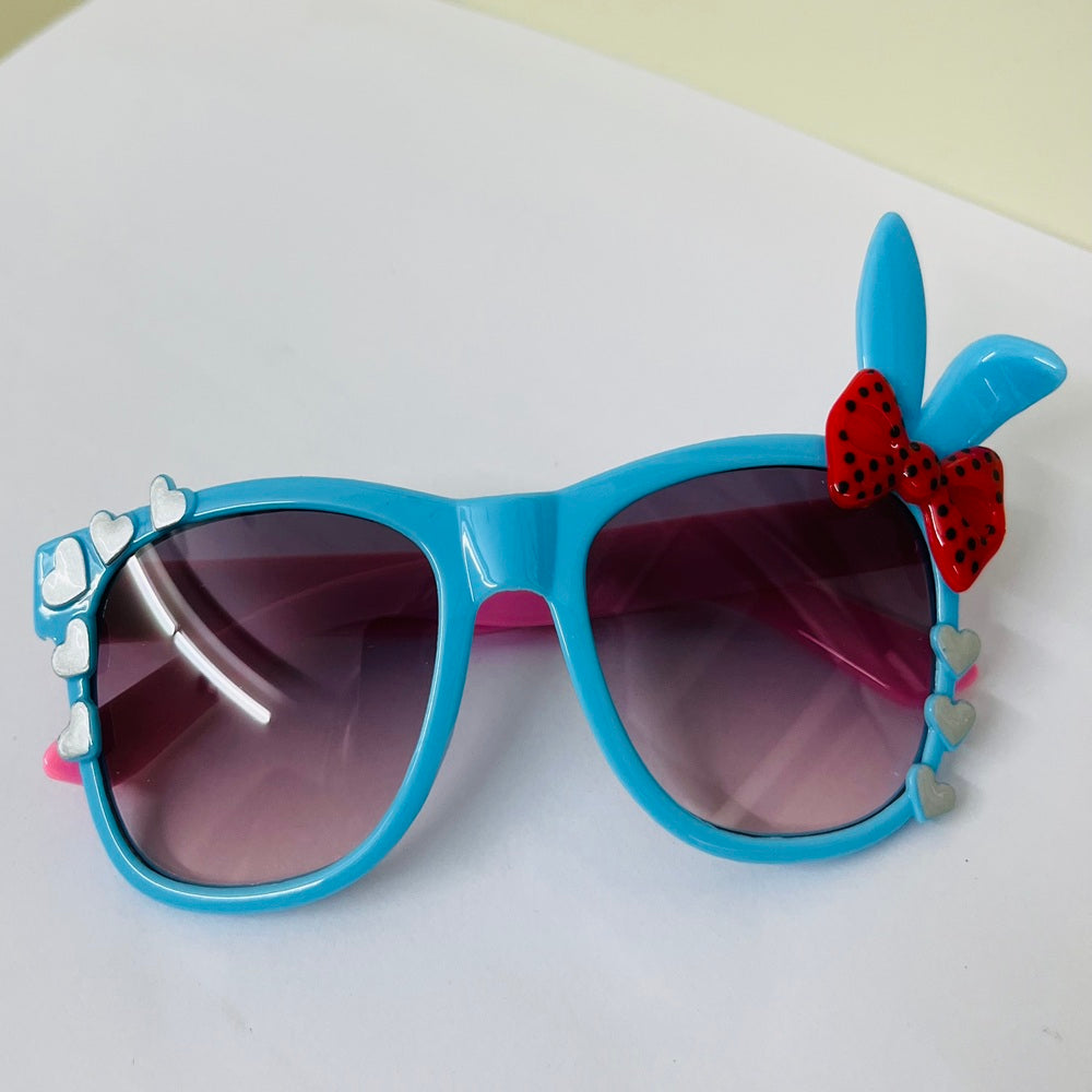 Sunglasses for Girls Mix Colors With One Side Heart And Other Side Bow/Rabbit Ears (With Car Case) (Copy)