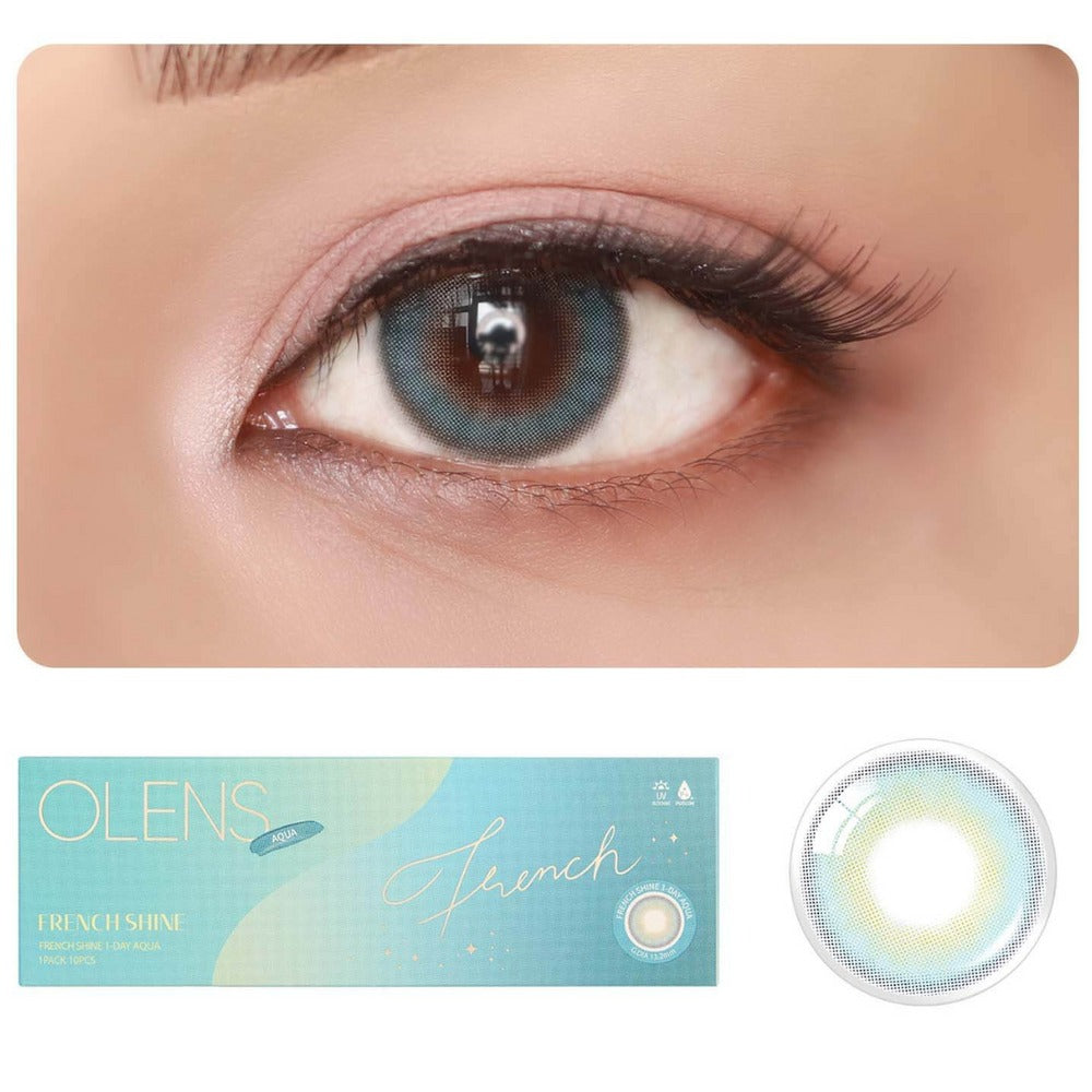 OLENS French Shine Aqua One Day (10 Lens/Box) - Lensexpert