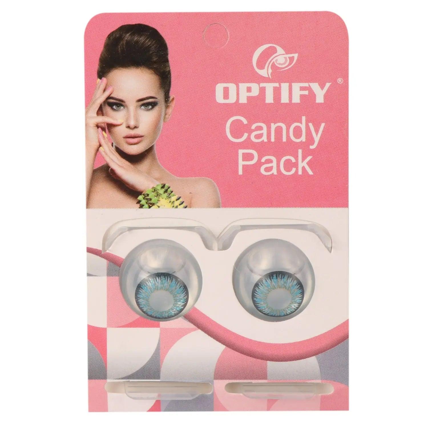 Optify Candy Pack Colored Contact Lenses (Zero Power,Blue) - Lensexpert