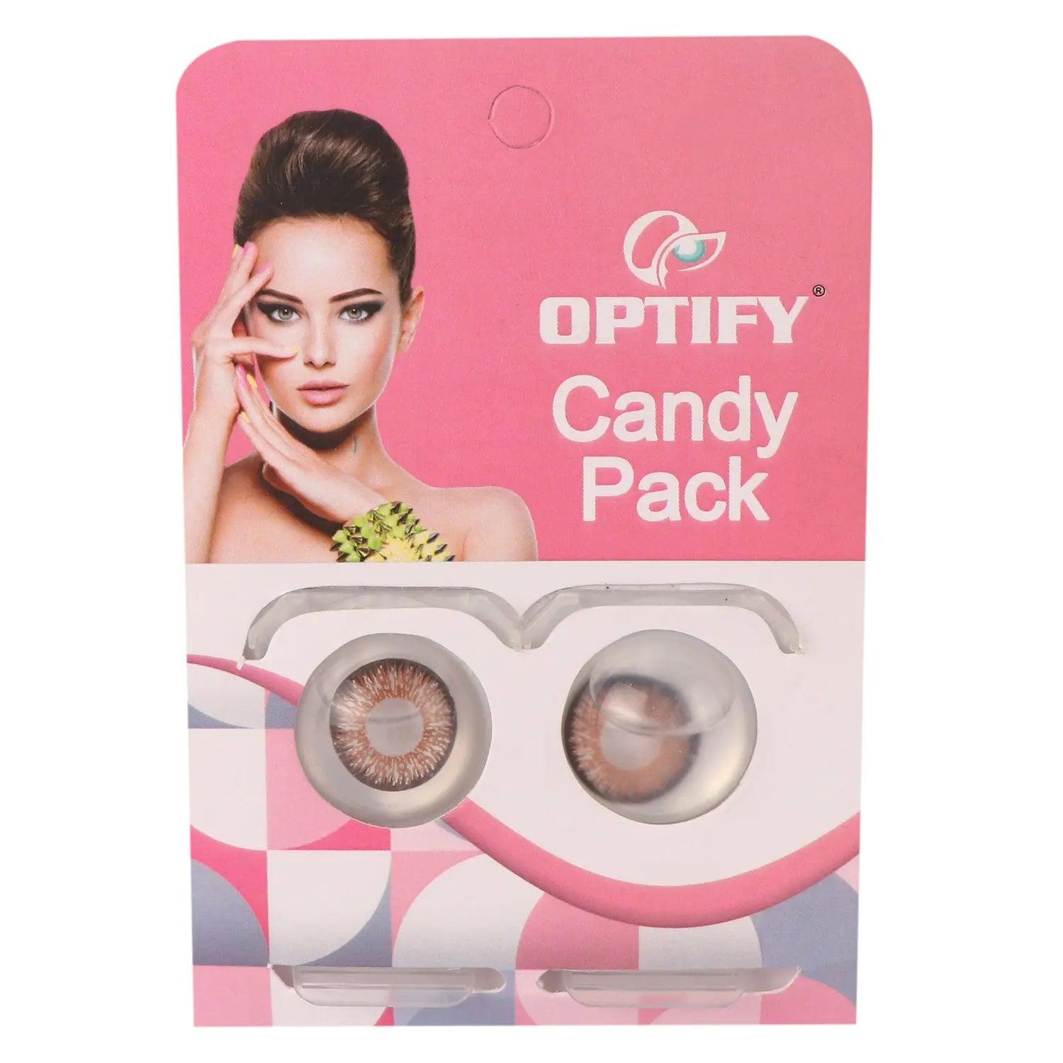 Optify Candy Pack Colored Contact Lenses (Zero Power,Dark Brown) - Lensexpert