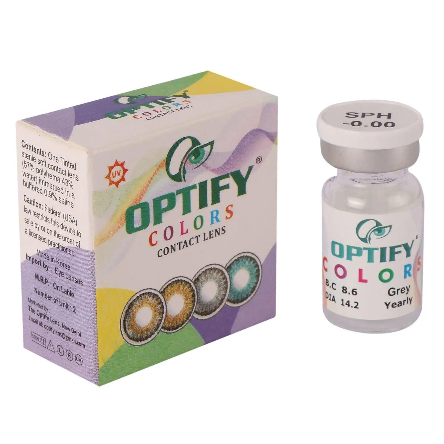 Optify Yearly Colored Contact Lenses(Zero Power,Pack of 1) - Lensexpert