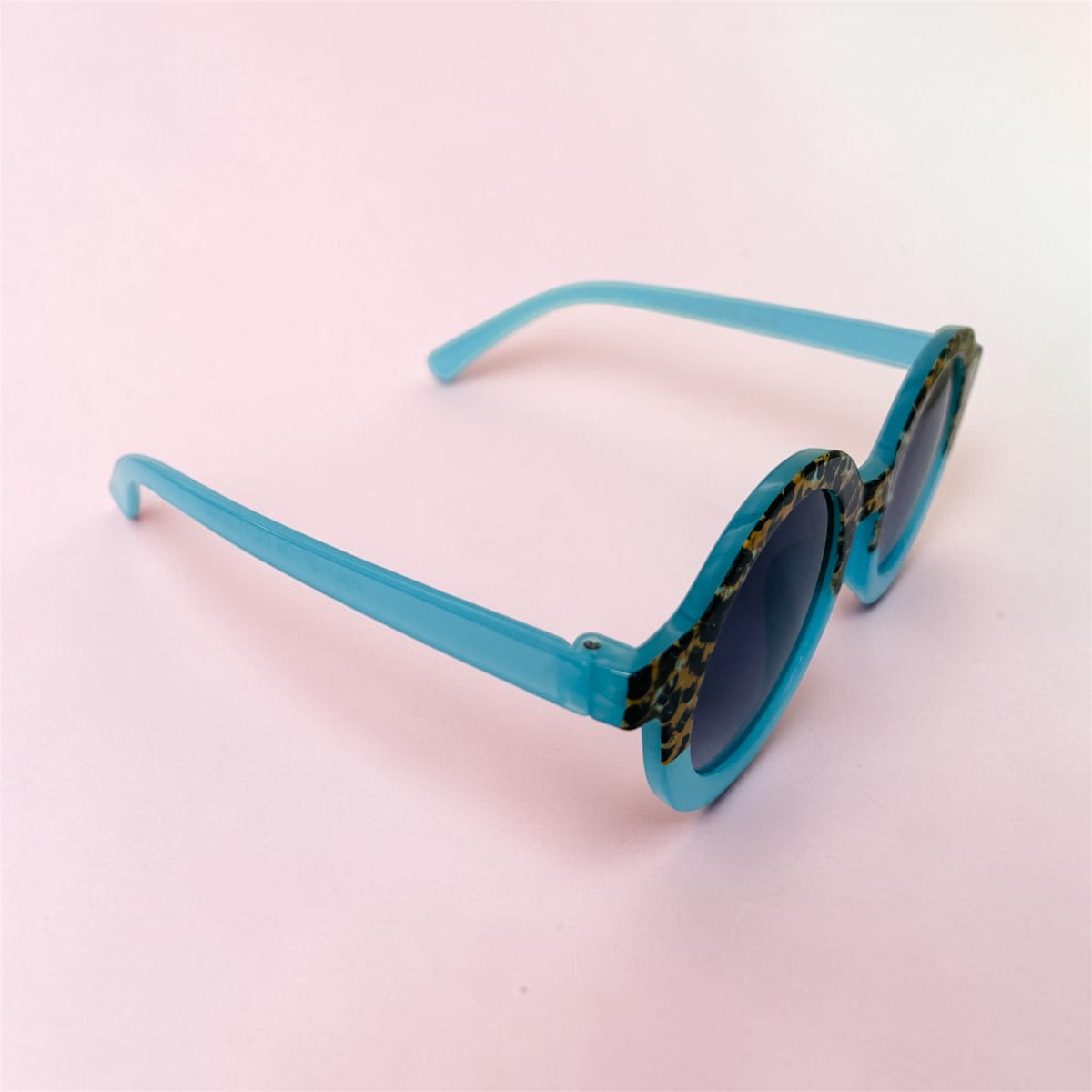 Sunglasses for Girls - Round Shape Animal Print Mix Colors (With Car Case)