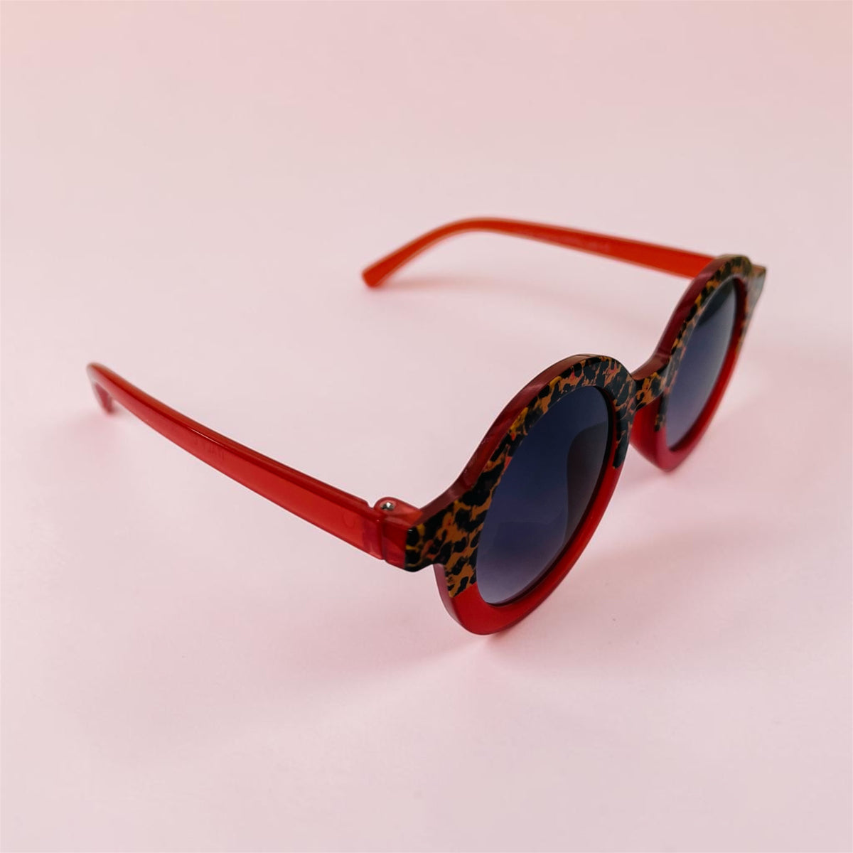 Sunglasses for Girls - Round Shape Animal Print Mix Colors (With Car Case)