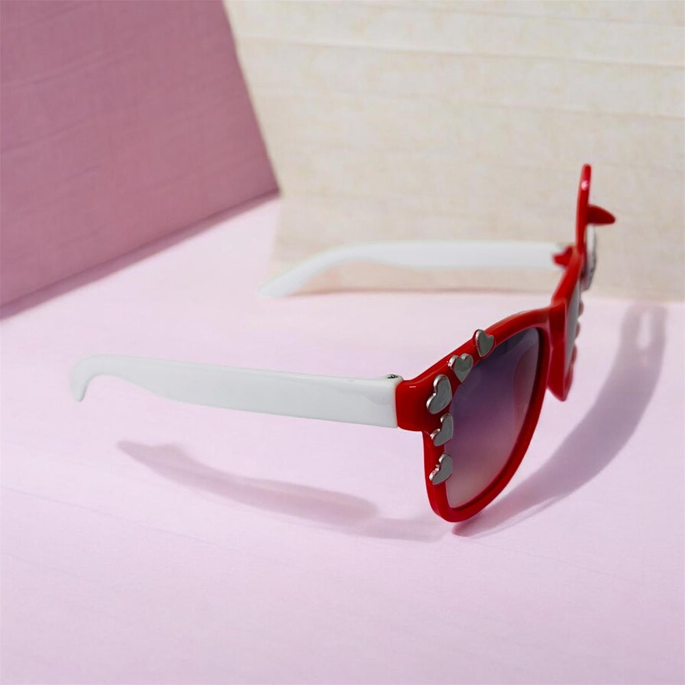 Sunglasses for Girls Mix Colors With One Side Heart And Other Side Bow/Rabbit Ears (With Car Case) (Copy)
