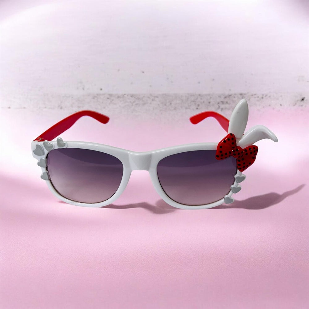 Sunglasses for Girls Mix Colors With One Side Heart And Other Side Bow/Rabbit Ears (With Car Case) (Copy)