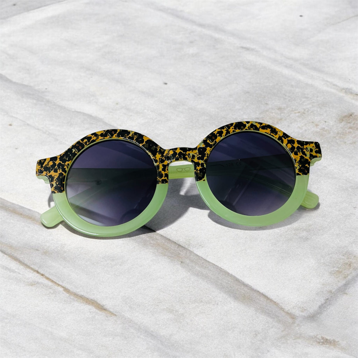 Sunglasses for Girls - Round Shape Animal Print Mix Colors (With Car Case)