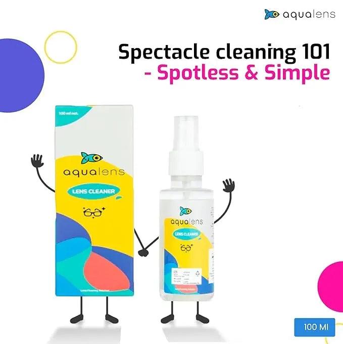 Aqualens Contact Lenses - Lens cleaner for Spectacles, Anti-glare, Sunglasses, Anti-reflective, Blu Lenses & Polarised Lenses - Value Pack of 4 (100ml each) - Lensexpert