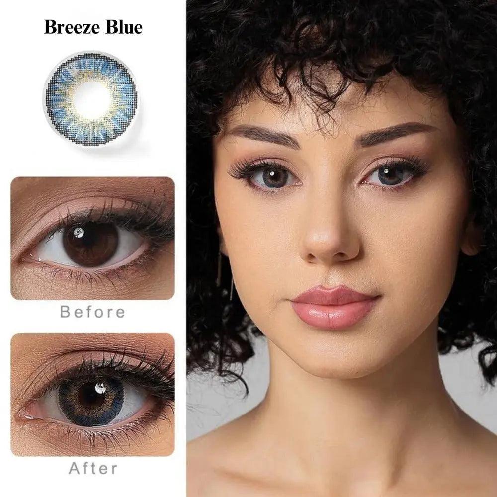 CELEBRATION COLORS | YEARLY COLOR CONTACT LENS (1 LENS PER BOTTLE) BREEZY BLUE - Lensexpert