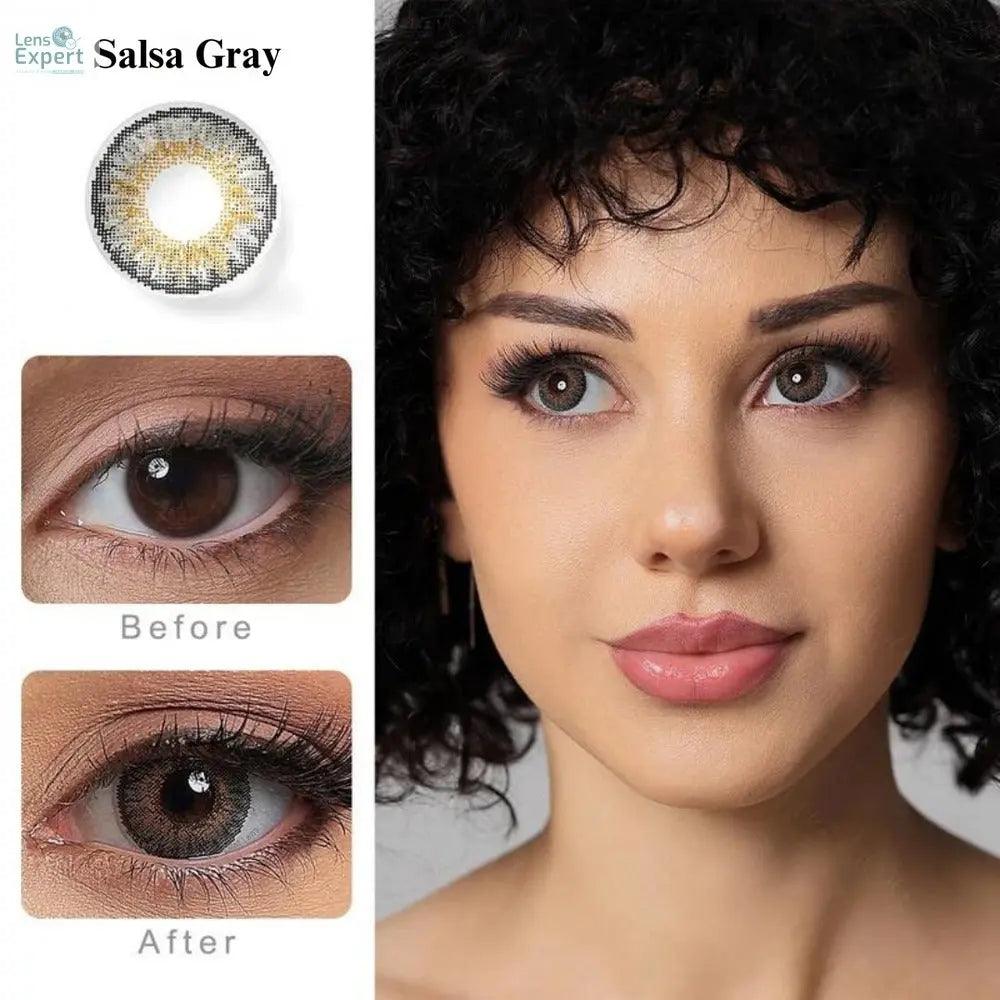 CELEBRATION COLORS | YEARLY COLOR CONTACT LENS (1 LENS PER BOTTLE) SALSA GREY - Lensexpert