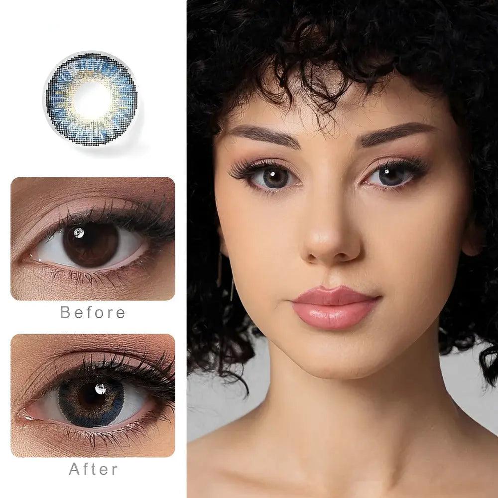 CELEBRATION MONTHLY DISPOSABLE COLOR CONTACT LENS (1 LENS BOX) - DREAM BLUE - Lensexpert
