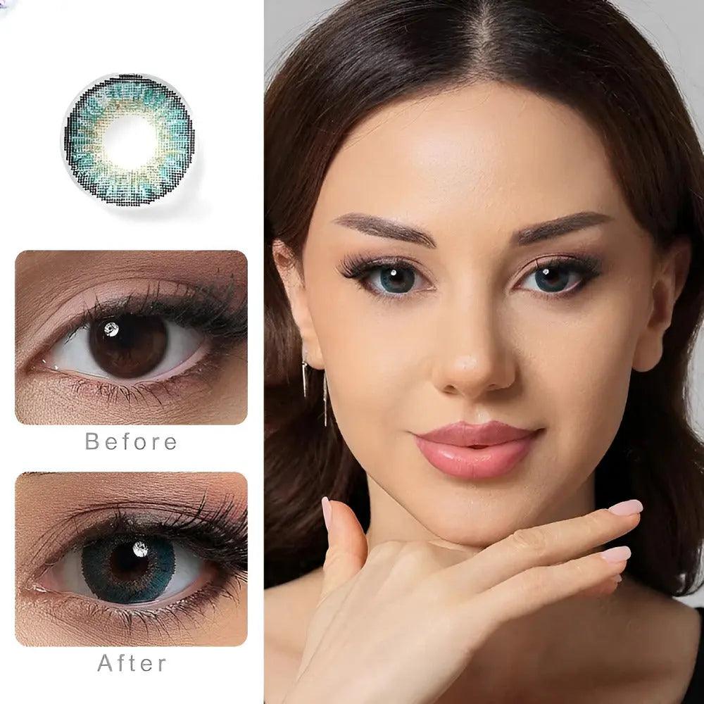 CELEBRATION MONTHLY DISPOSABLE COLOR CONTACT LENS (1 LENS BOX) - TRENDY TURQUOISE - Lensexpert