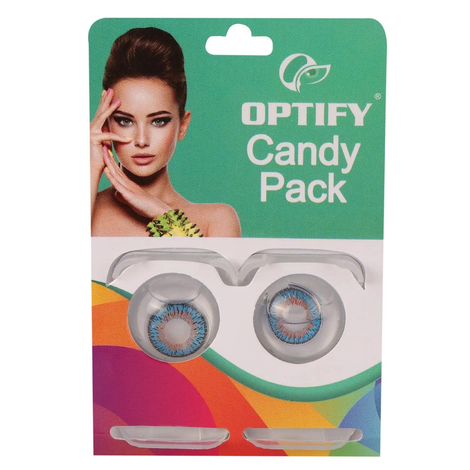 Optify Candy Pack Colored Contact Lenses (Zero Power,Blue) - Lensexpert