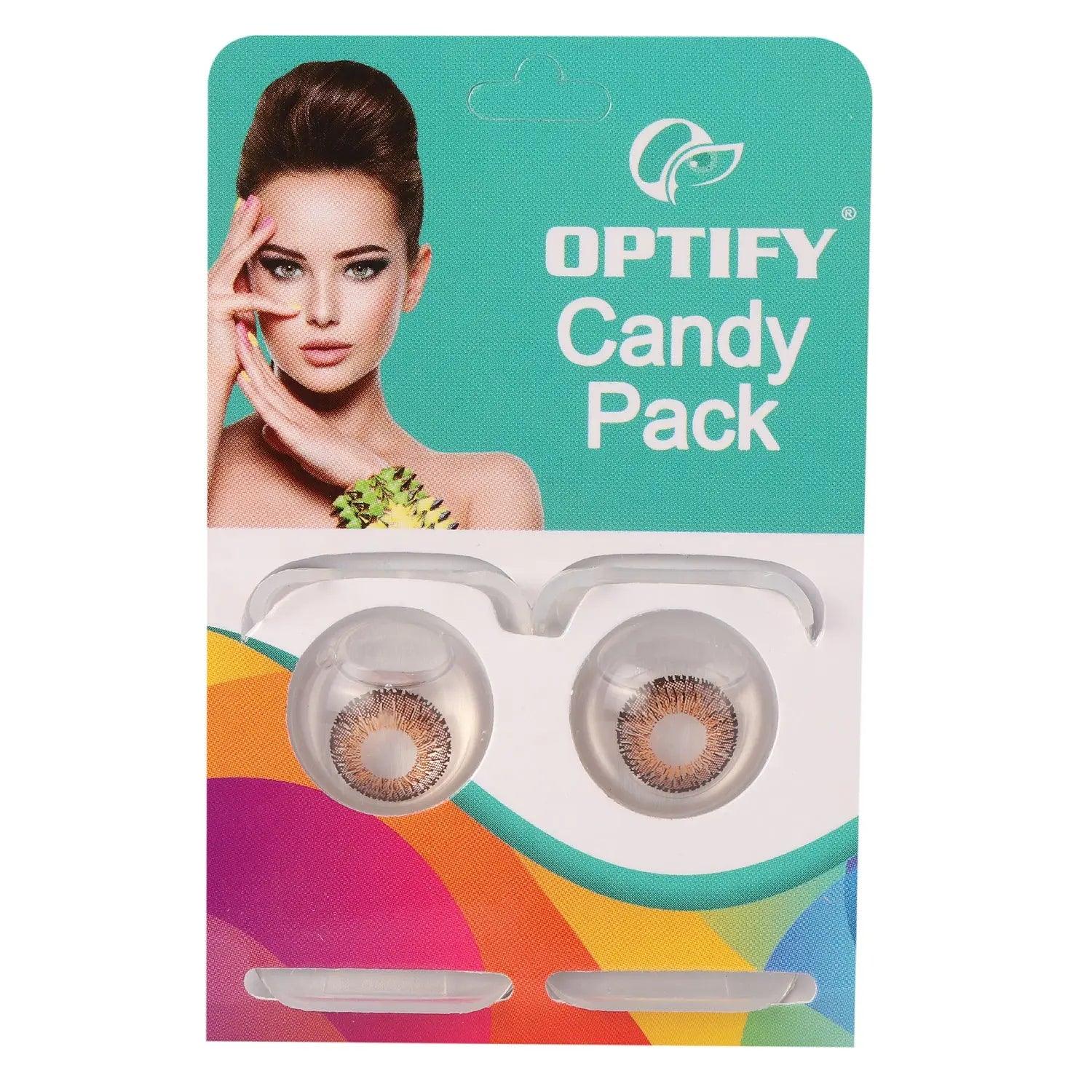 Optify Candy Pack Colored Contact Lenses (Zero Power,Brown) - Lensexpert