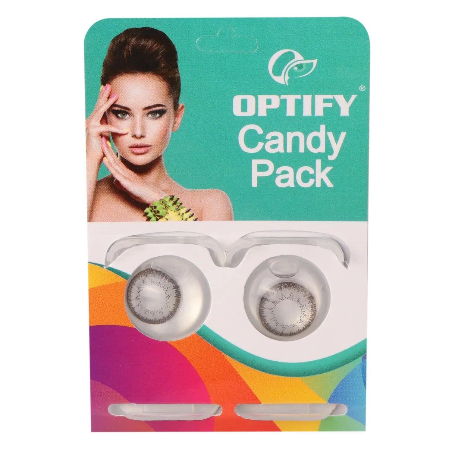Optify Candy Pack Colored Contact Lenses (Zero Power,Dark Grey) - Lensexpert