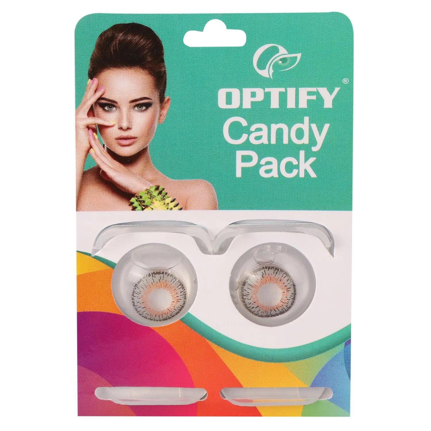 Optify Candy Pack Colored Contact Lenses (Zero Power,Grey) - Lensexpert