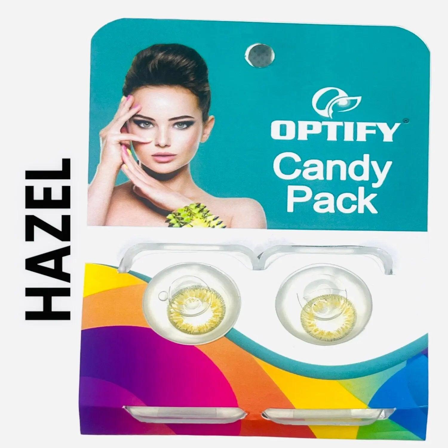 Optify Candy Pack Colored Contact Lenses (Zero Power,Hazel) - Lensexpert