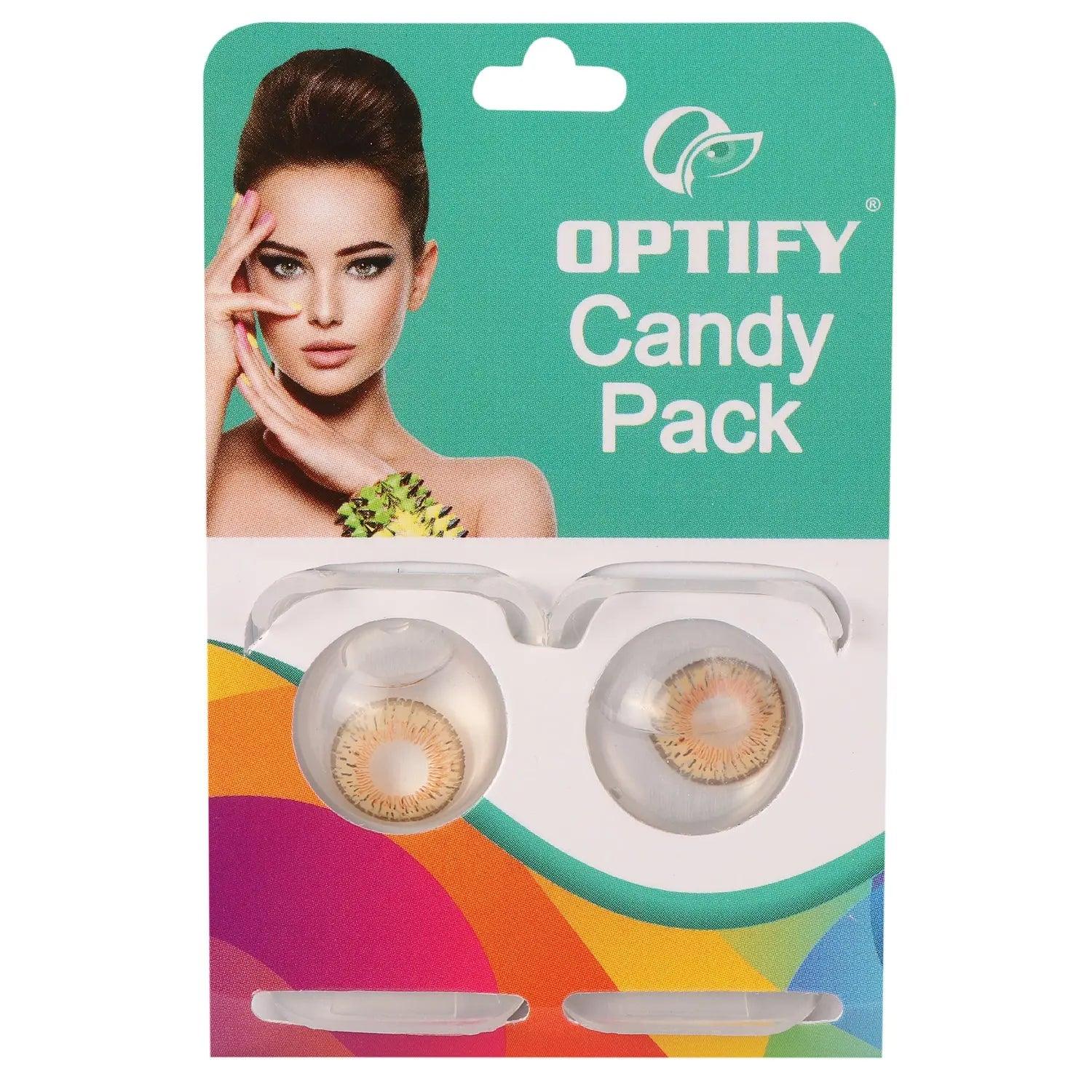 Optify Candy Pack Colored Contact Lenses (Zero Power,Honey) - Lensexpert