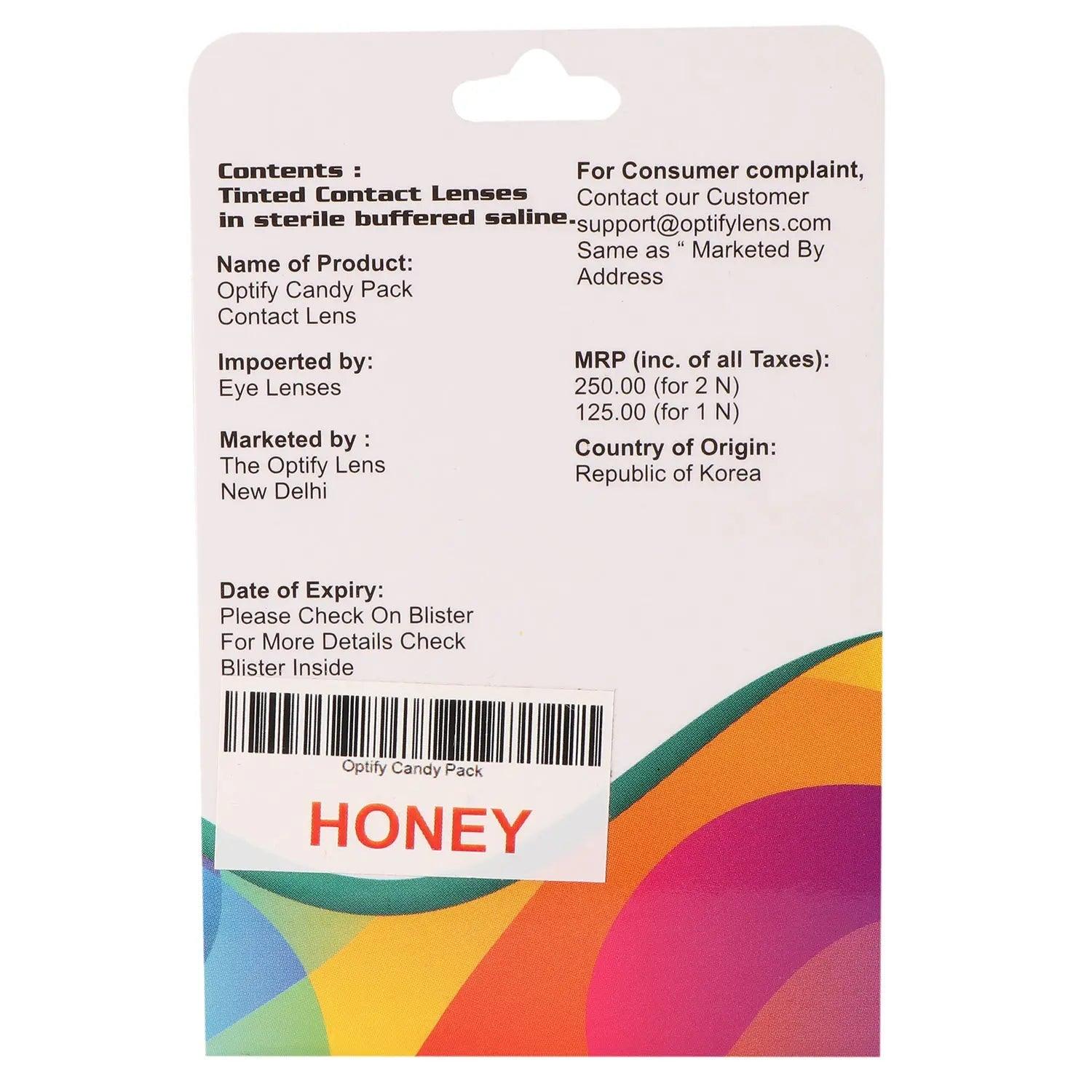 Optify Candy Pack Colored Contact Lenses (Zero Power,Honey) - Lensexpert