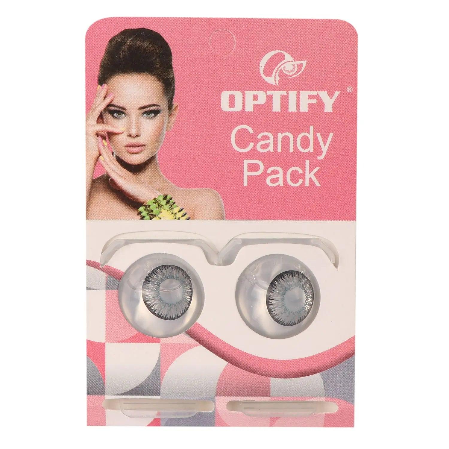 Optify Candy Pack Colored Contact Lenses (Zero Power,Sterling Gray) - Lensexpert