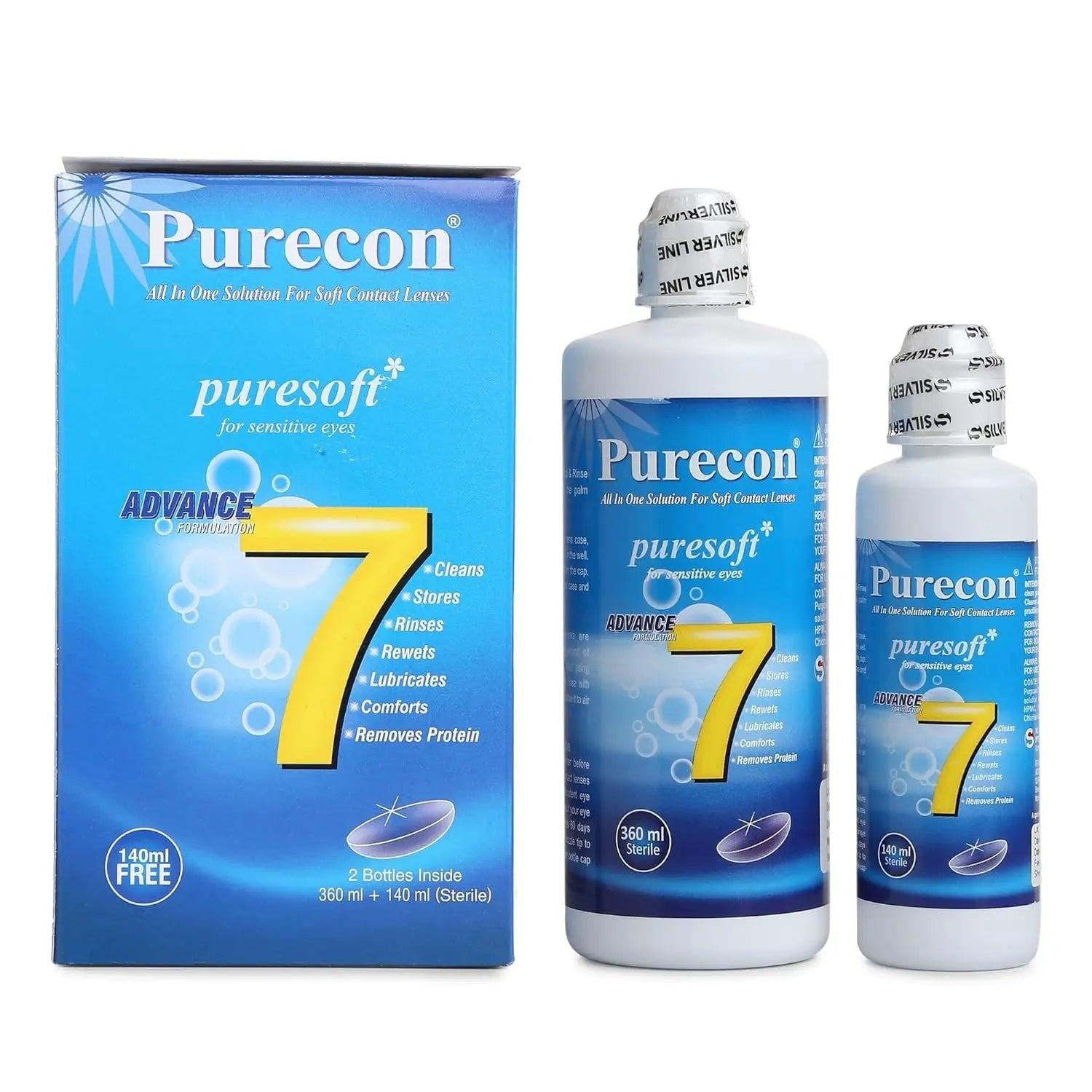 Purecon Puresoft for Sensitive Eyes Solution (360 ml + 140 ml) - Lensexpert