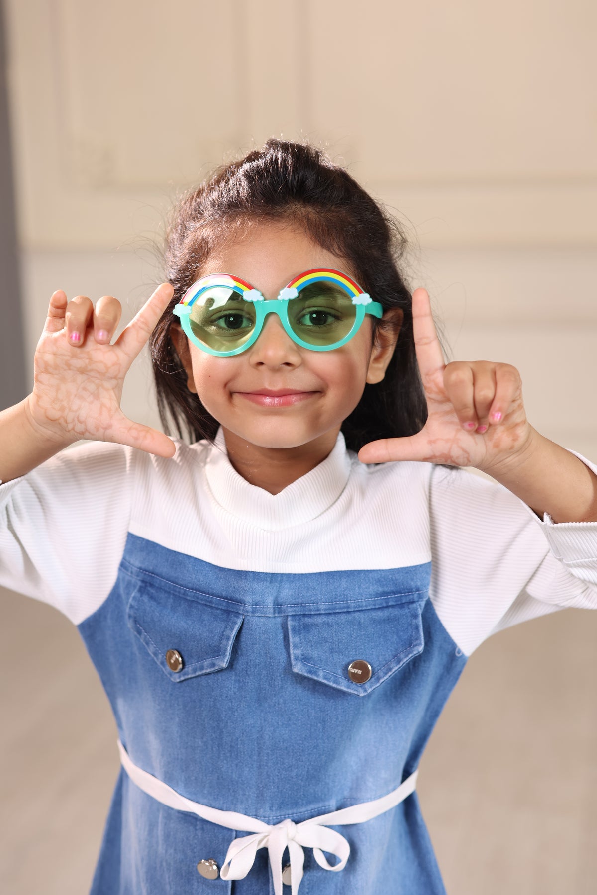 Sunglasses for Kids round shape - Girls & Boys Mix Colors (Rainbow on top)