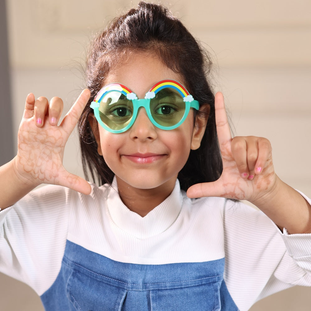 Sunglasses for Kids round shape - Girls & Boys Mix Colors (Rainbow on top)
