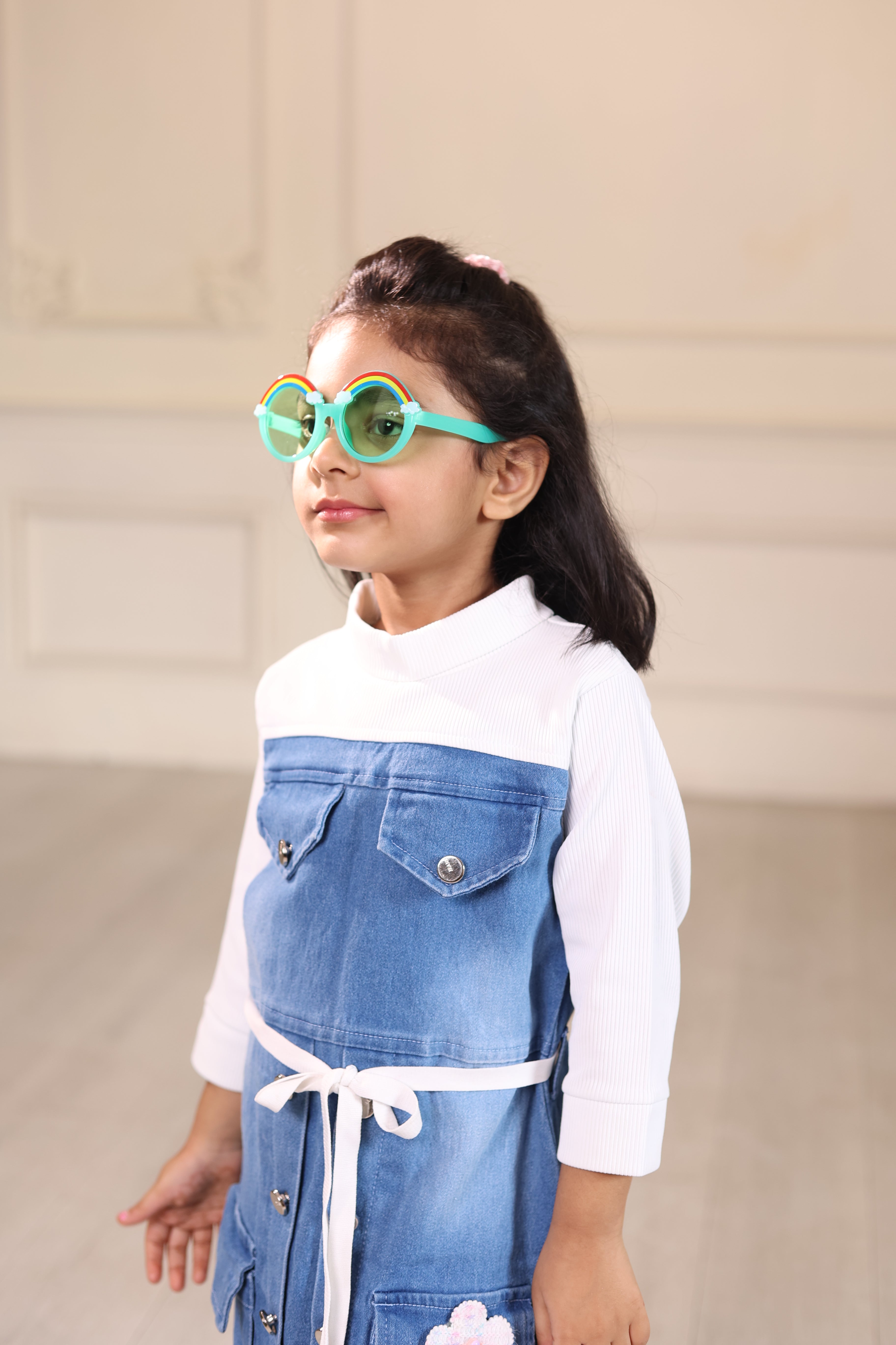 Sunglasses for Kids round shape - Girls & Boys Mix Colors (Rainbow on top)