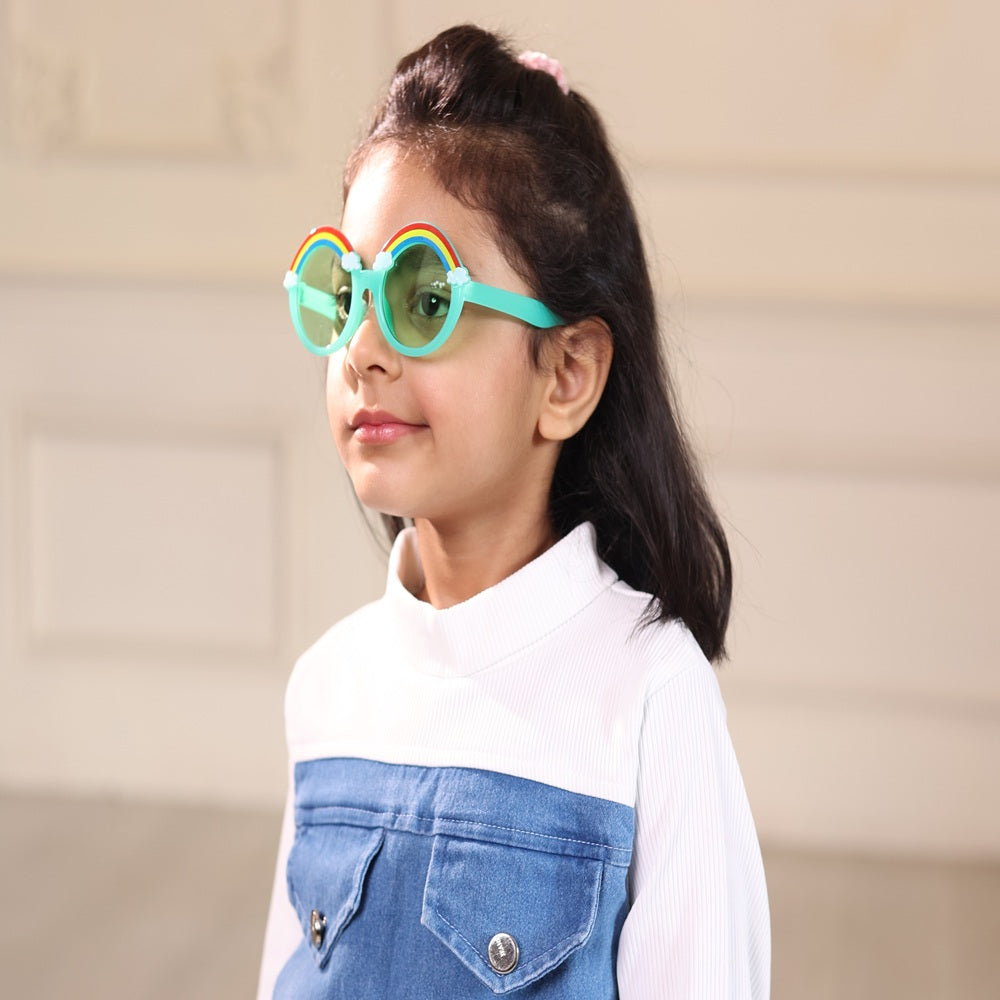 Sunglasses for Kids round shape - Girls & Boys Mix Colors (Rainbow on top)