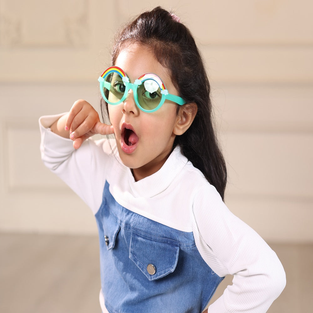 Sunglasses for Kids round shape - Girls & Boys Mix Colors (Rainbow on top)