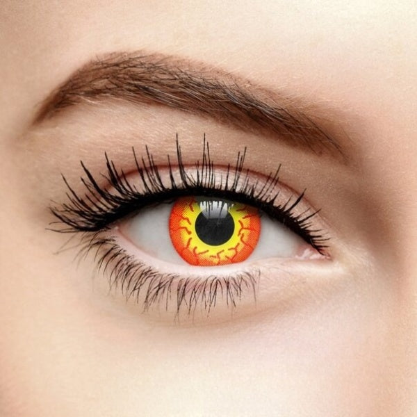 RED YELLOW FIRE HELLOWEEN WEEKLY CONTACT LENS - Lensexpert