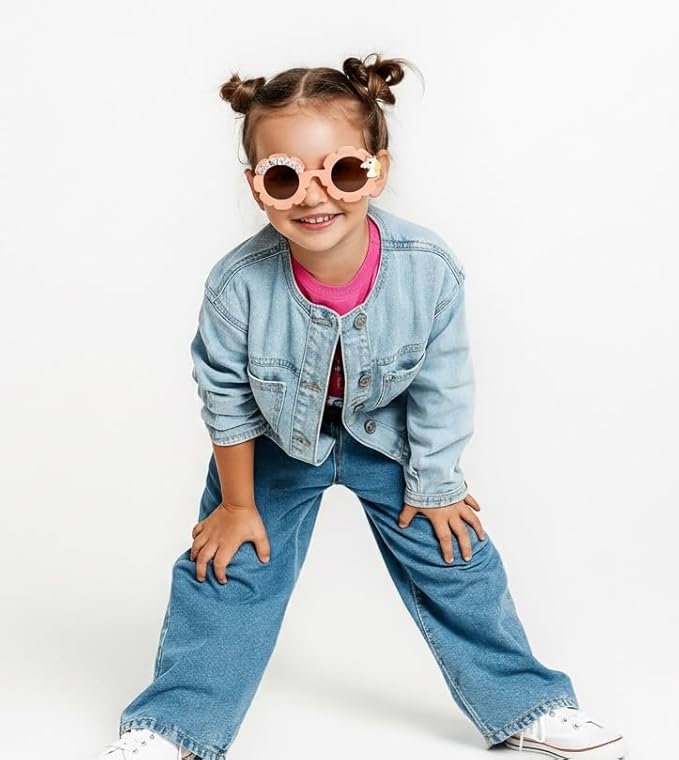 Customized Sunglasses for Kids with name round shape - Girls & Boys Mix Colors