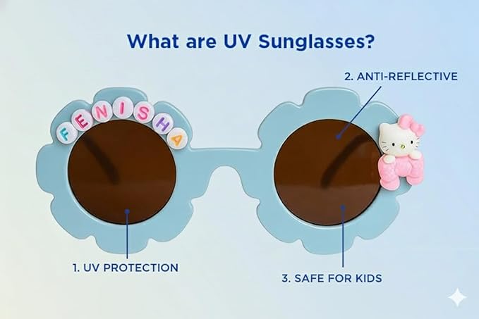 Customized Sunglasses for Kids with name round shape - Girls & Boys Mix Colors
