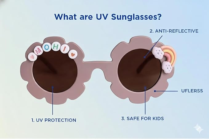 Customized Sunglasses for Kids with name round shape - Girls & Boys Mix Colors